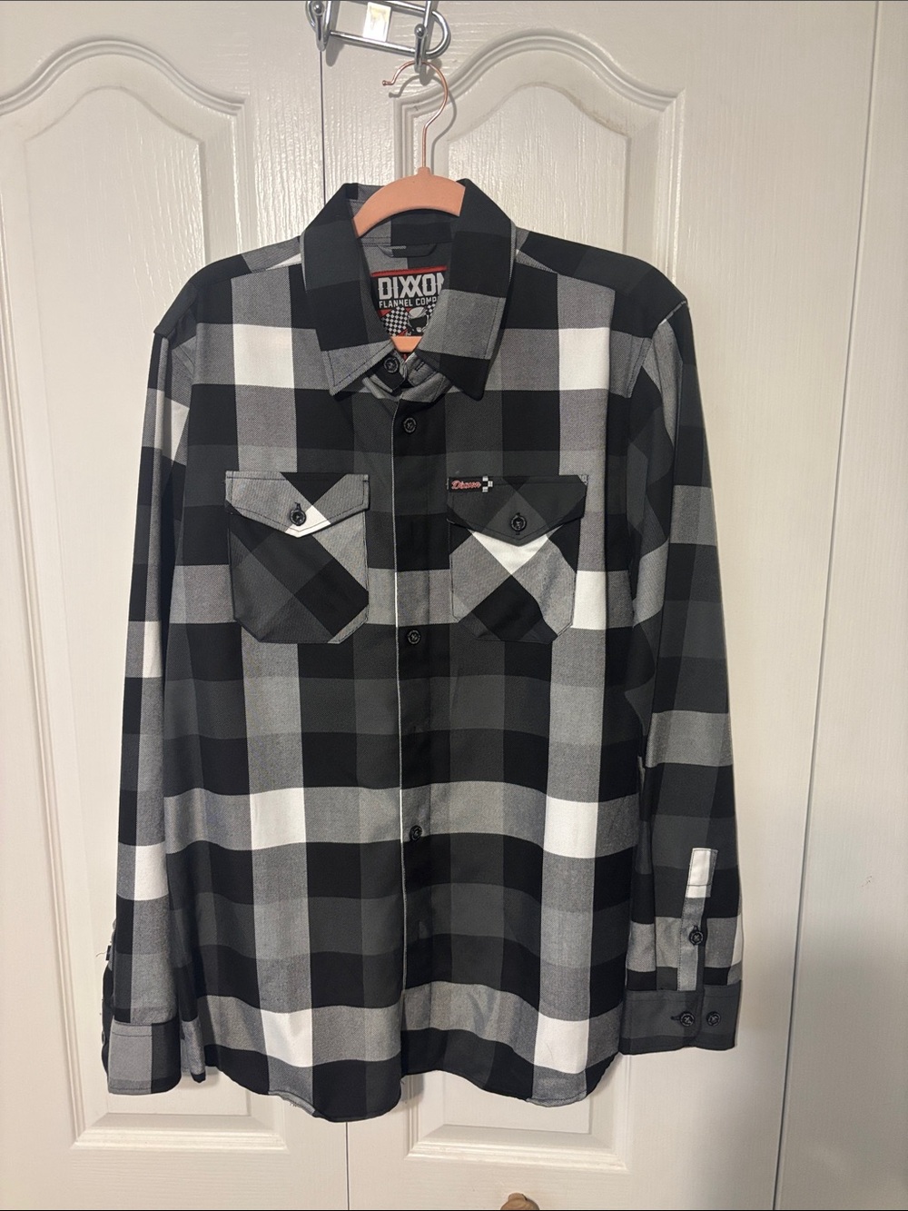 DIXXON Black & White Plaid Men's Button-Down Shirt